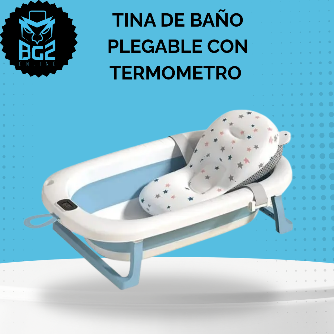 TINA DE BAÑO PLEGABLE CON TERMOMETRO